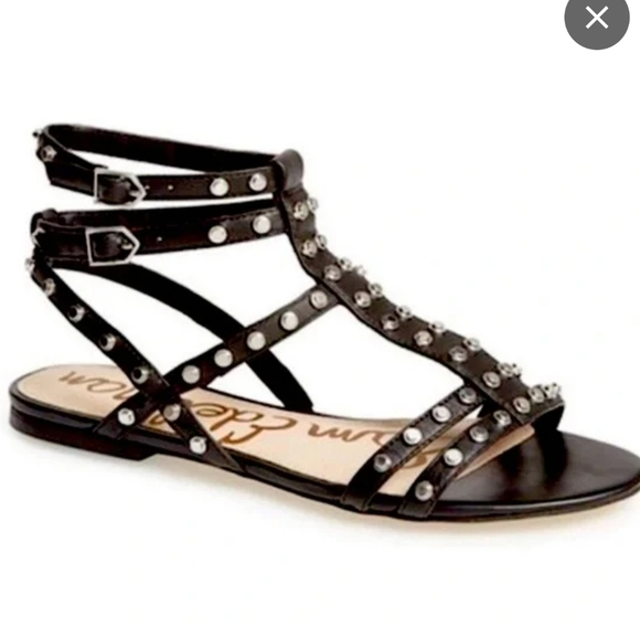 Sam Edelman Shoes - Sam Edelman Berkeley pewter studded gladiator flats open toe sandals 8
